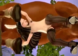 Bunny ears loli fucked hard by a horse