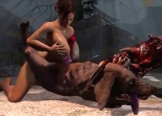 3D animal is enjoying a deep blowjob